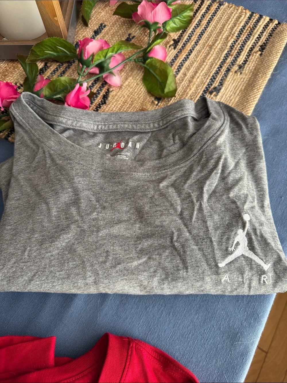 Jordan Short Sleeve Tees - Red & Gray